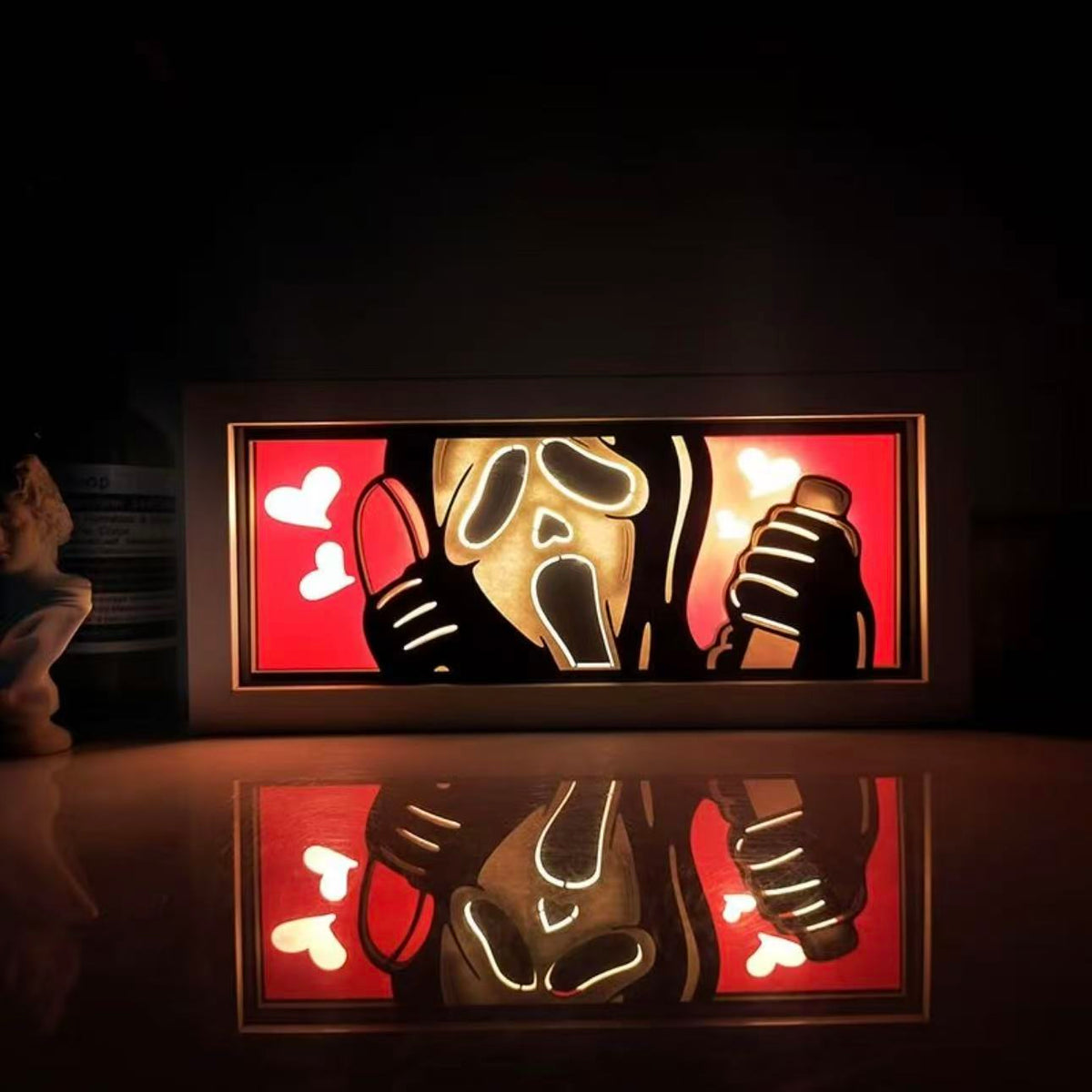 Horror Anime 3D Paper-Cut LED Lamp – Portable Night Light & Desktop Decoration