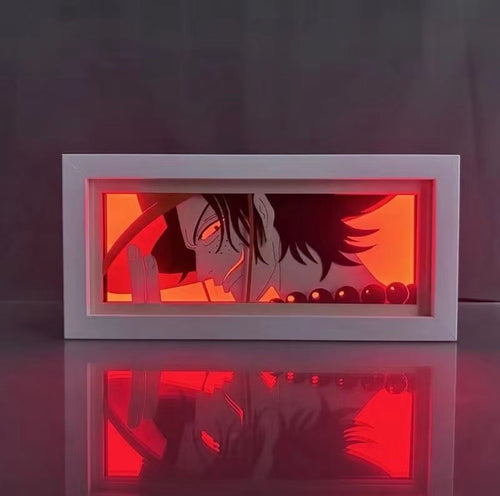 One Piece 3D Paper-Cut LED Desktop Lamp – 16-Color Anime Night Light