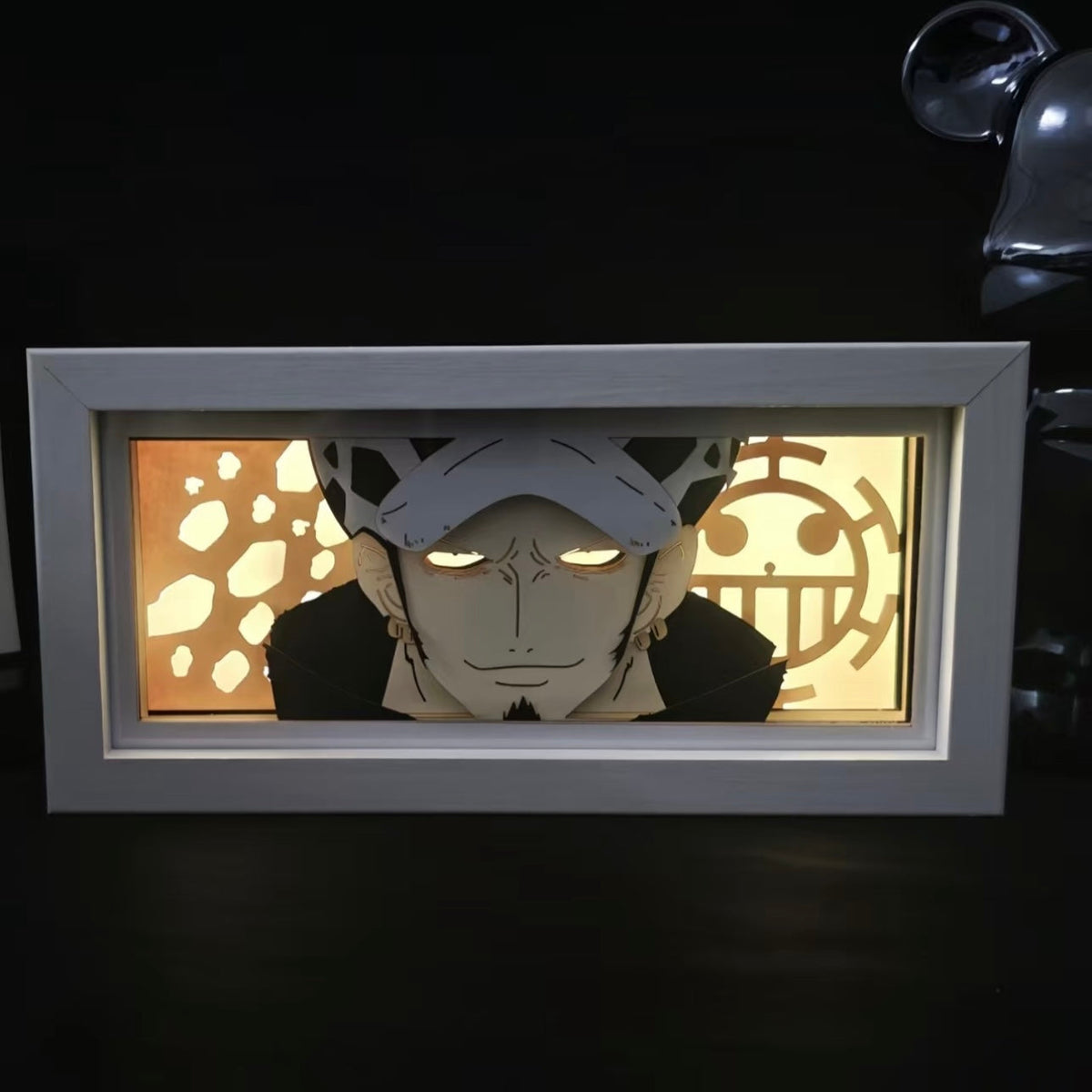 One Piece 3D Paper-Cut LED Desktop Lamp – 16-Color Anime Night Light