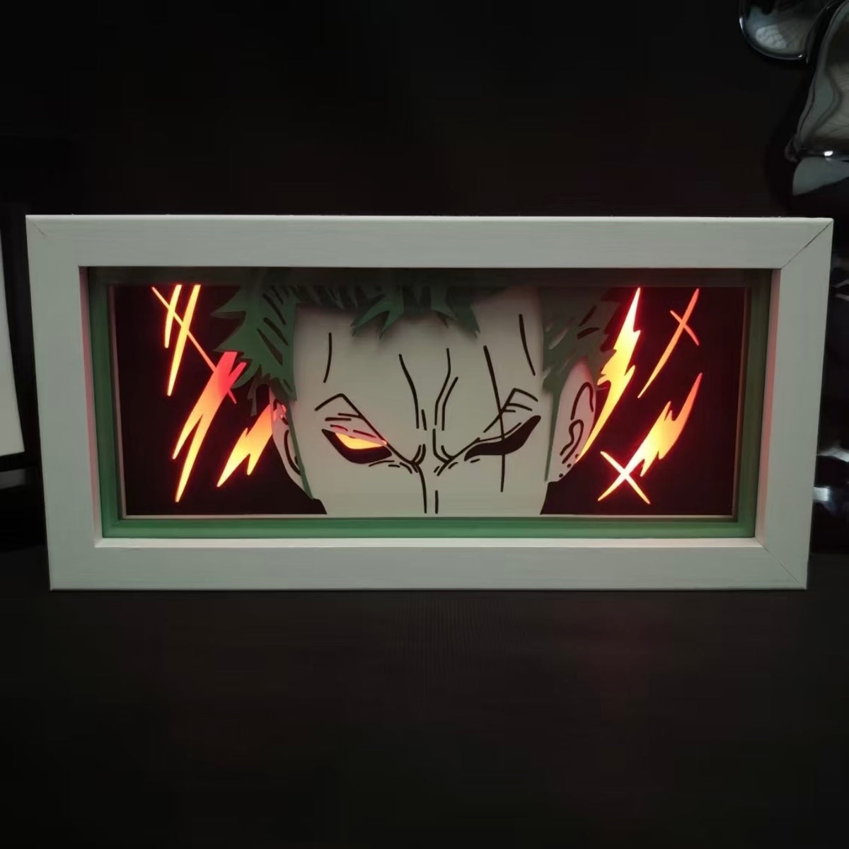 One Piece 3D Paper-Cut LED Desktop Lamp – 16-Color Anime Night Light